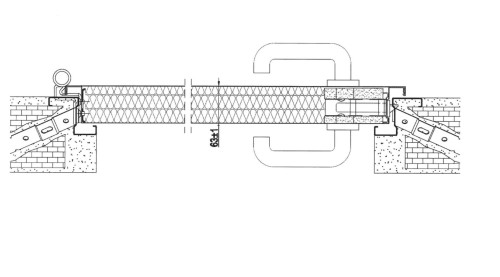 Przekrój poziomy drzwi przeciwpożarowe EI60