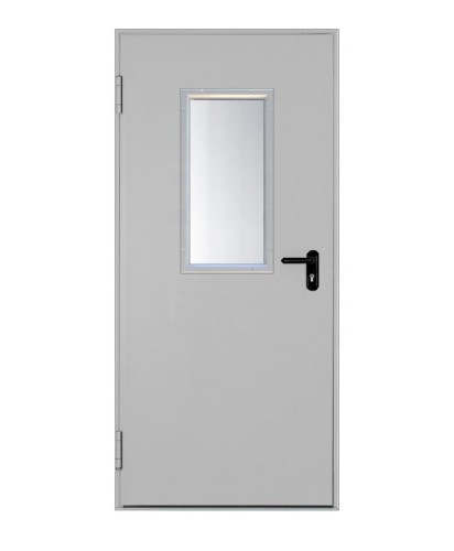 Drzwi przeciwpożarowe EI30 jednoskrzydłowe 110’ z przeszkleniem 300x800