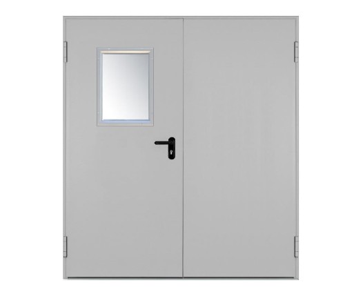 Drzwi przeciwpożarowe EI30 dwuskrzydłowe 190’ z przeszkleniem 400x600