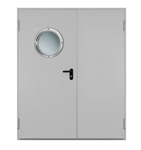 Drzwi przeciwpożarowe EI30 ✅ dwuskrzydłowe 180’ z bulajem