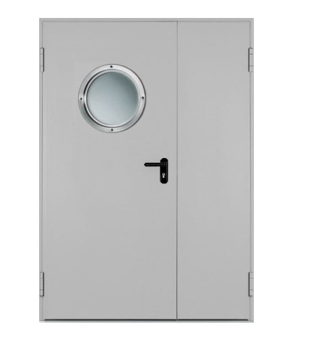 Drzwi przeciwpożarowe EI30 ✅ dwuskrzydłowe 150’ z bulajem