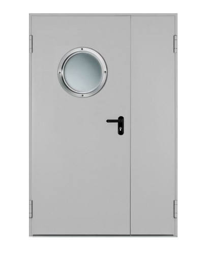 Drzwi przeciwpożarowe EI30 ✅ dwuskrzydłowe 110’ z bulajem