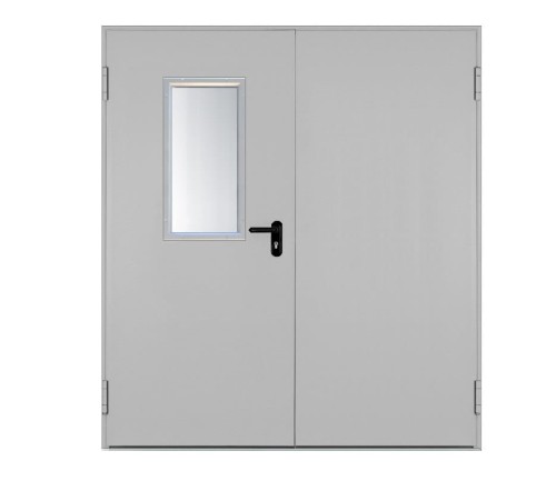 Drzwi przeciwpożarowe EI60 dwuskrzydłowe 190’ z przeszkleniem 300x800