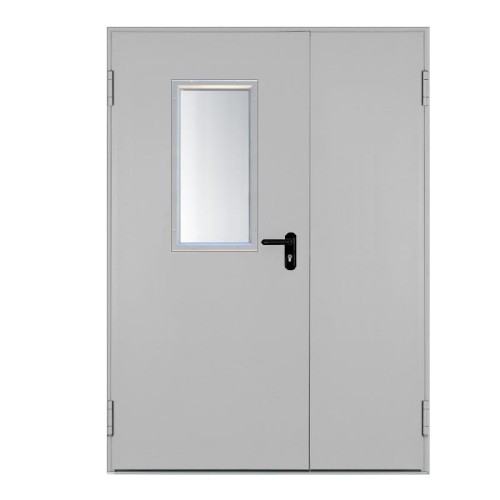 Drzwi przeciwpożarowe EI60 dwuskrzydłowe 160’ z przeszkleniem 300x800