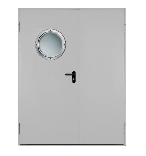 Drzwi przeciwpożarowe EI60 dwuskrzydłowe 170’ z bulajem