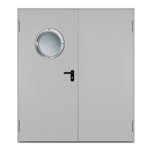 Drzwi przeciwpożarowe EI60 dwuskrzydłowe 190’ z bulajem