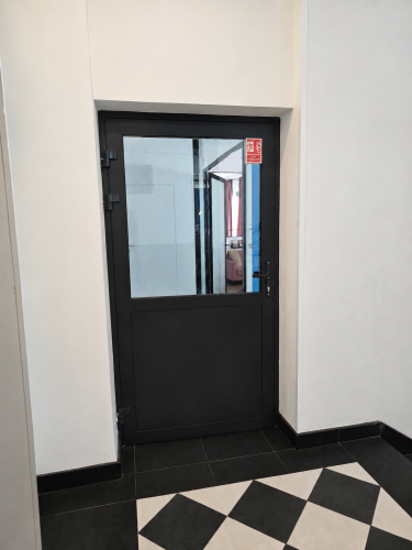 EI60 drzwi aluminiowe dwuskrzydłowe ppoż