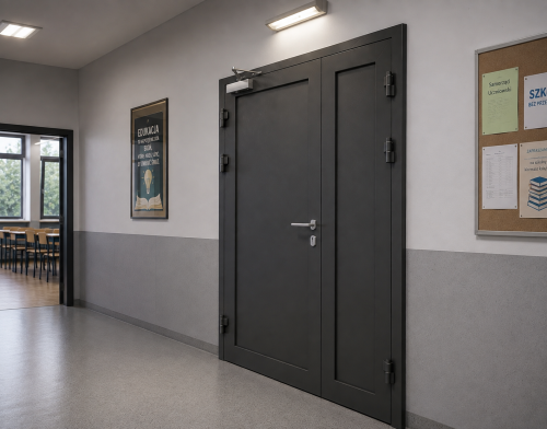 PPOŻ. drzwi dwuskrzydłowe aluminiowe