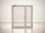 Drzwi przeciwpożarowe aluminiowe dwuskrzydłowe EI60 120' szklane 