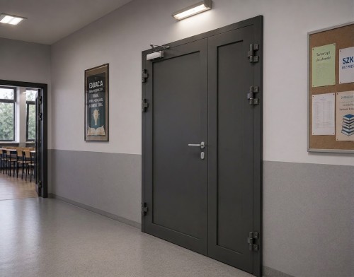 PPOŻ. drzwi dwuskrzydłowe aluminiowe