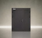 Drzwi przeciwpożarowe aluminiowe dwuskrzydłowe EI30 150' pełne 