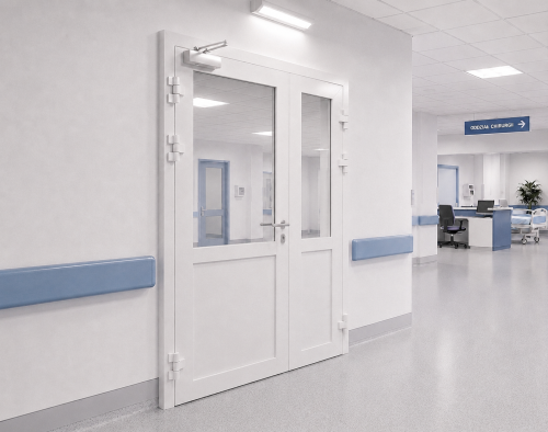 PPOŻ. drzwi aluminiowe El60 dwuskrzydłowe